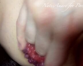 Natus Amare's tight holes squirt and prolapse while getting kinky with her hairy amateur lover