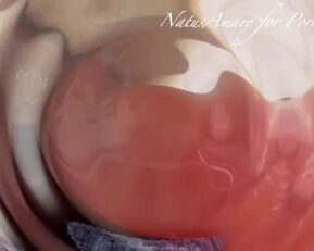 Natus Amare's tight holes squirt and prolapse while getting kinky with her hairy amateur lover