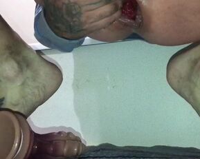 Hot kinky amateur babe stretches her pussy with a tiny dragon dildo