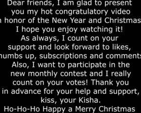KishaSPB gets wild with a green Christmas dildo & squirts like a pro