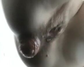 Amateur Russian slut goes wild in public toilet and prolapses