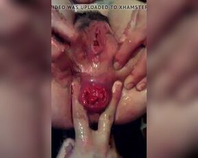 Watch this amateur babe's close-up anal prolapse in solo masturbation frenzy!