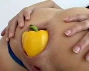 Brunette Extremes - Intense Anal Insertion with prolapse and food