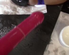 Watch as Dildo after Dildo in a Crosdresser's BDSM Prolapse Session