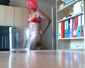 Watch this sissy humiliate herself with prolapse and swallow