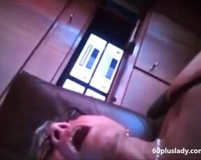 Watch this experienced granny masturbate and squirt while wearing stockings and panties