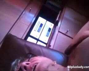 Watch this experienced granny masturbate and squirt while wearing stockings and panties