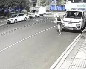 Watch this Asian BBW get dominated in public by a male officer while running in handcuffs