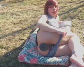 Huge Buttplug Outdoor Play